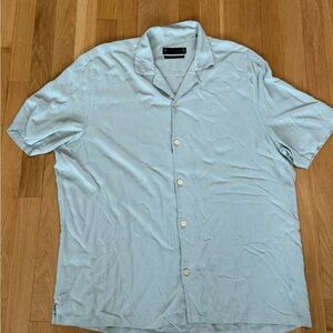 AllSaints Venice Relaxed Fit short sleeve shirt in a vintage green men's large